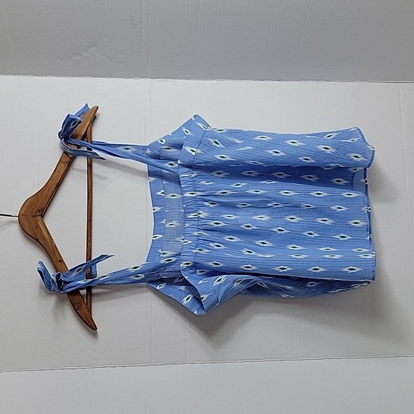 J. Crew Women's Blue White Green W/ Bow Accent Sleeveless Top, L NWT - Picture 2 of 7